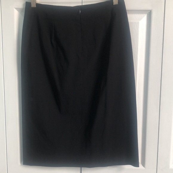 Vintage LOLA High Waisted Black Straight Pencil Skirt Back Slit Midi Size 10 - Picture 2 of 7